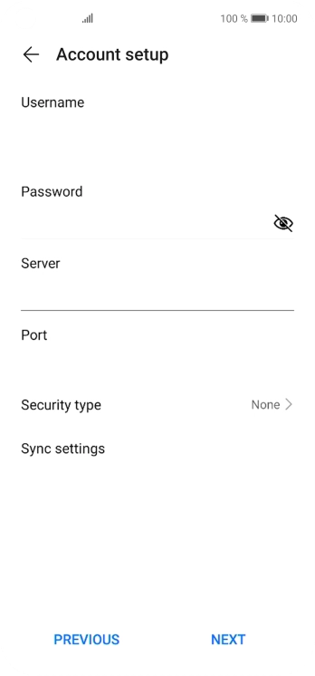 Press the field below 'Port' and key in 110.