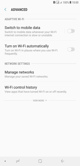 Press the indicator next to 'Switch to mobile data' to turn the function on or off.
