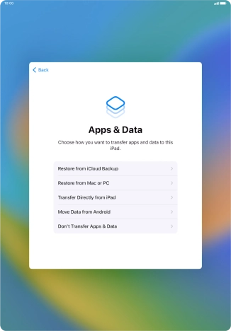 Press Don't Transfer Apps & Data and follow the instructions on the screen to finish the activation.