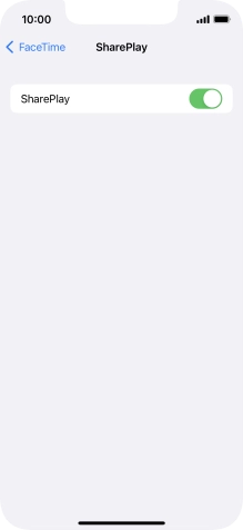 Press the indicator next to 'SharePlay' to turn the function on or off.