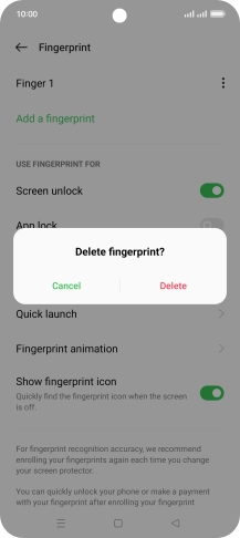 Press Delete and key in the additional phone lock code you created earlier.