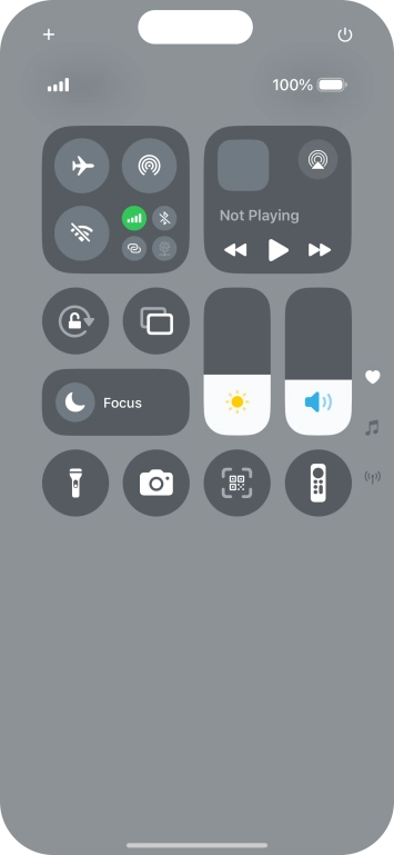 Press the airplane mode icon to turn the function on or off.