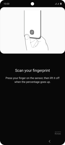 Follow the instructions on the screen to create the phone lock code using your fingerprint.
