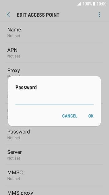 Key in p and press OK.