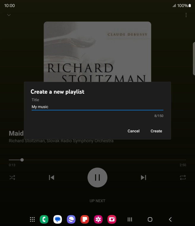 Key in a name for the playlist and press Create.