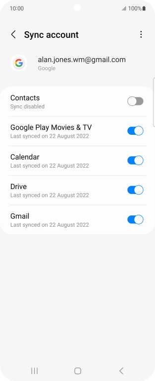 Press the indicator next to 'Contacts' to turn on the function.