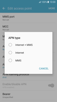 Press MMS.