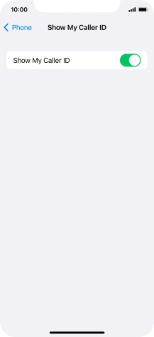 Press the indicator next to 'Show My Caller ID' to turn the function on or off.