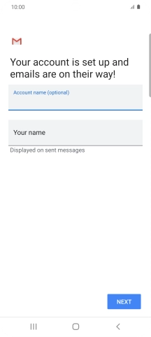 Press Your name and key in the required sender name.