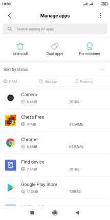 Press the required app.