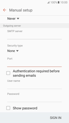 Press Authentication required before sending emails to turn on the function.