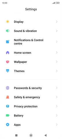 Press Notifications & Control centre.