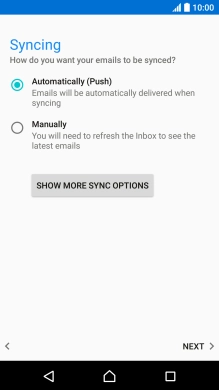 Press SHOW MORE SYNC OPTIONS.