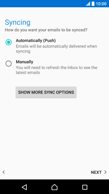 Press SHOW MORE SYNC OPTIONS.
