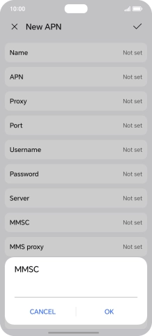 Key in http://mmsc.mms.o2.co.uk:8002 and press OK.