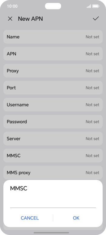 Key in http://mmsc.mms.o2.co.uk:8002 and press OK.