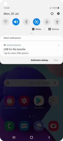 Press Tap for other USB options..