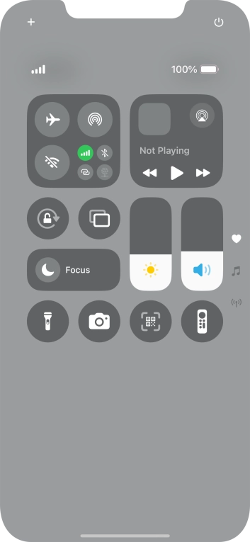 Press the flight mode icon to turn the function on or off.