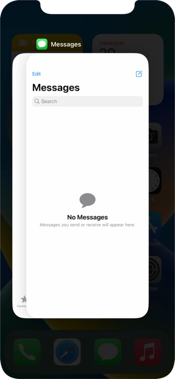 Slide upwards on the required application to end it. Slide upwards on the required application to end it.