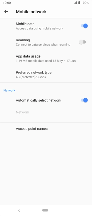 Press Access point names.
