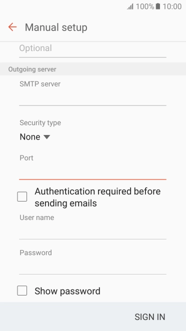 Press Authentication required before sending emails to turn on the function.