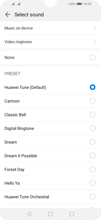 Press Music on device.
