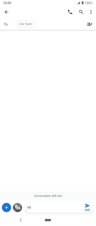 Press the send icon when you've finished your text message.