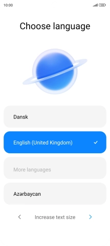 Press the required language.