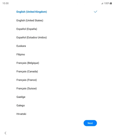 Press the required language.