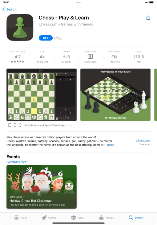 Press GET and follow the instructions on the screen to install the app.