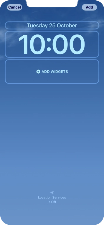 To customise the way the lock screen date is displayed, press the date widget and follow the instructions on the screen to select the required widget display mode.