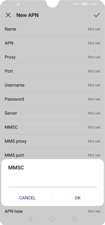Key in http://mmsc.mms.o2.co.uk:8002 and press OK.