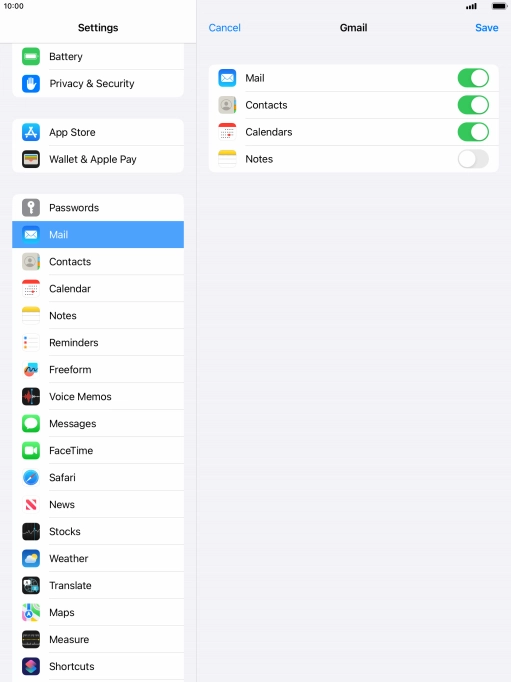 If this screen is displayed, you email account has been recognised and set up automatically. Follow the instructions on the screen to key in more information and finish setting up your tablet.