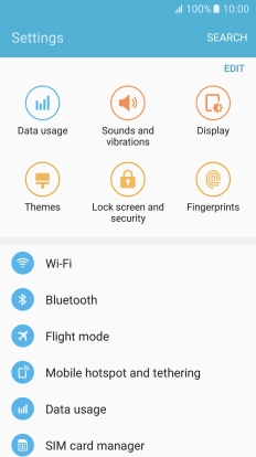 Press Data usage.