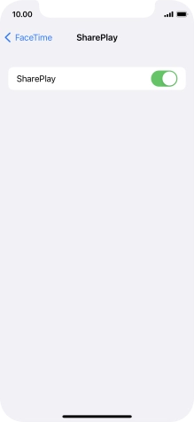 Press the indicator next to 'SharePlay' to turn the function on or off.