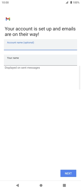 Press the field below 'Your name' and key in the required sender name.