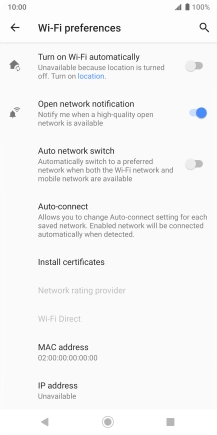 Press the indicator next to 'Auto network switch' to turn the function on or off.