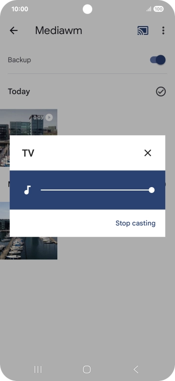 Press Stop casting.