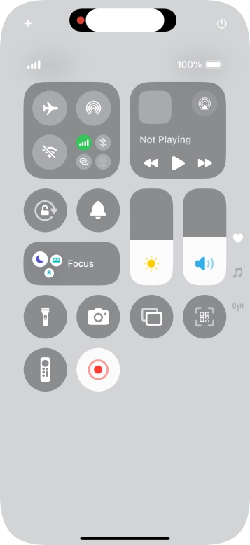 Press the screen recording icon to stop the recording.