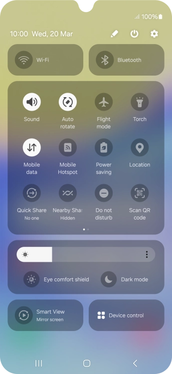 Press the settings icon.