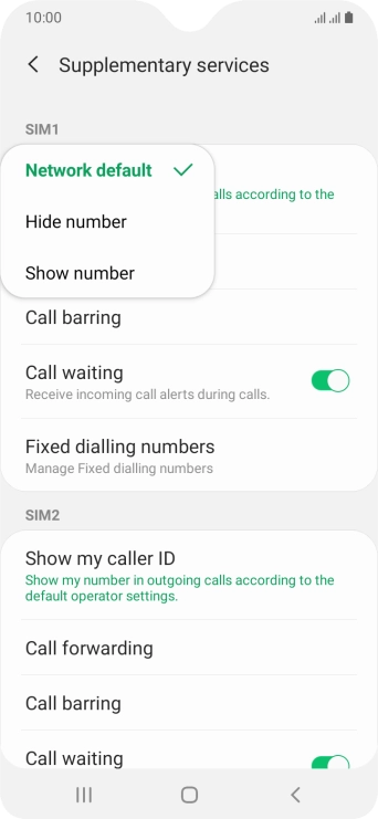 Press Show number to turn on caller identification.