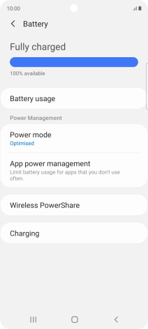 Press Power mode.