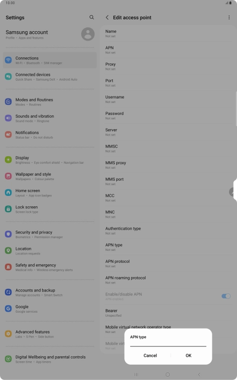 Key in mms and press OK.