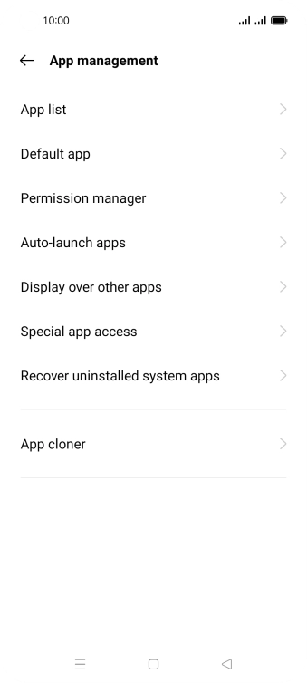 Press App list.