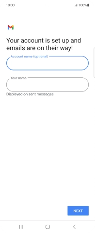 Press the field below 'Your name' and key in the required sender name.