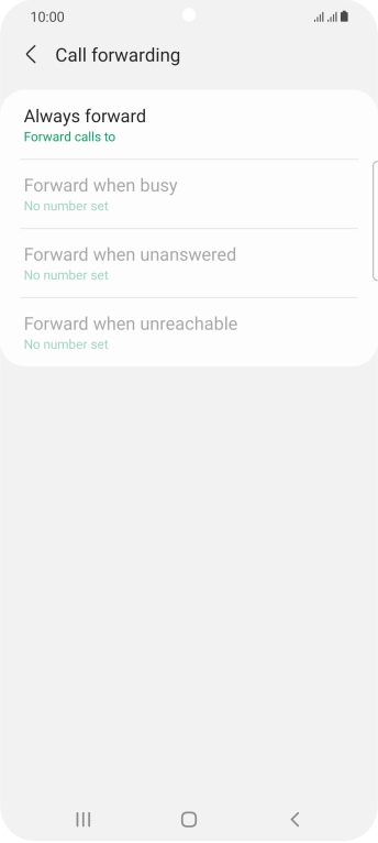Press the required divert type.