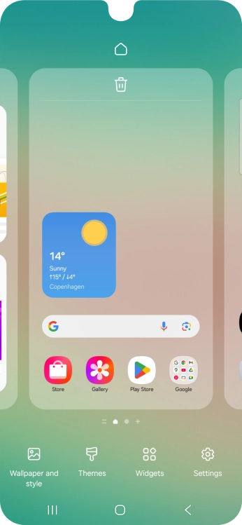Press the required setting and follow the instructions on the screen to personalise the appearance of the home screen.