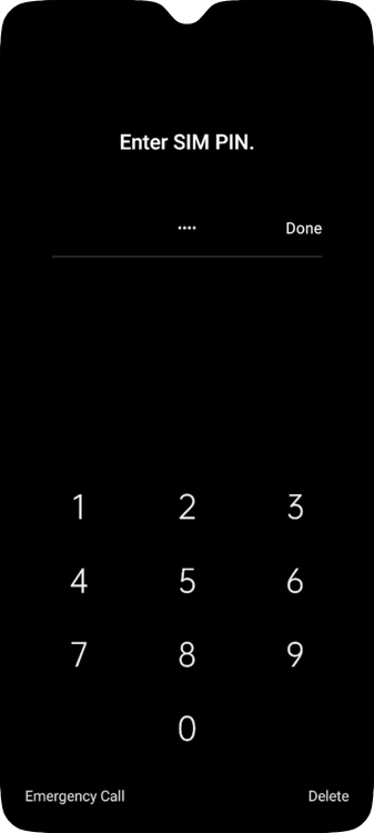 Key in your SIM PIN and press Done. The default SIM PIN is 0000.