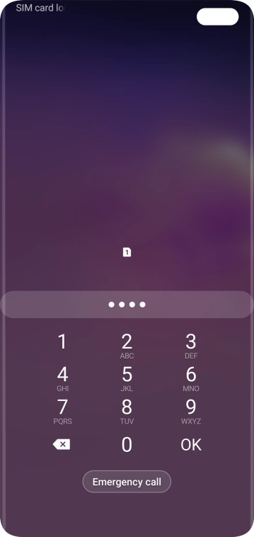 Key in your SIM PIN and press OK. The default SIM PIN is 0000.