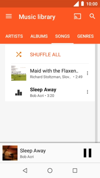 Press the song title at the bottom of the screen.